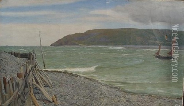 Parlock Bay Oil Painting - Charles Napier Hemy