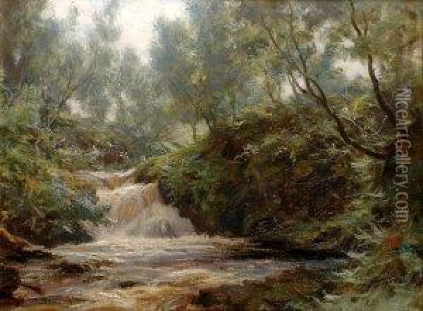 River Landscape Oil Painting - John Howard Lyon