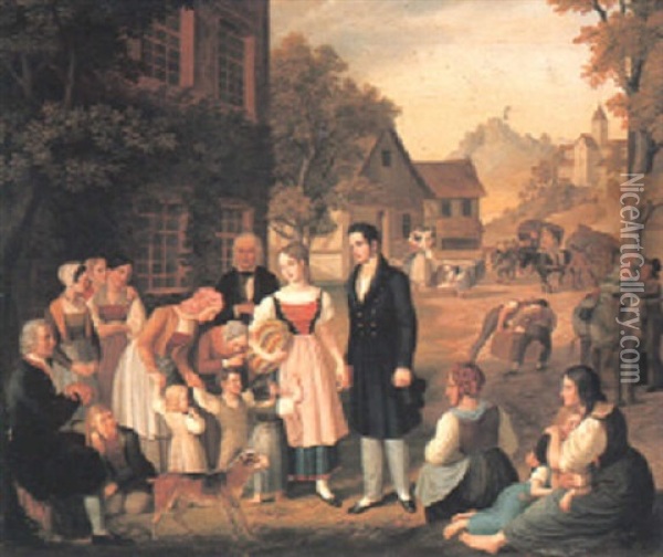 Dorothea's Farewell Oil Painting - Heinrich Maria von Hess