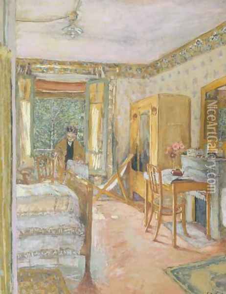 Sunlit Interior Oil Painting - Jean-Edouard Vuillard