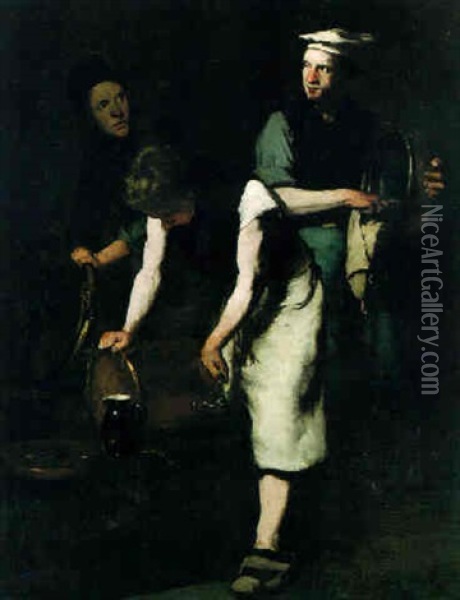 Les Marmitons Oil Painting - Theodule Ribot