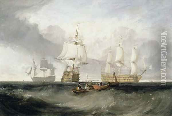 The Victory Returning from Trafalgar, 1806 Oil Painting - Joseph Mallord William Turner