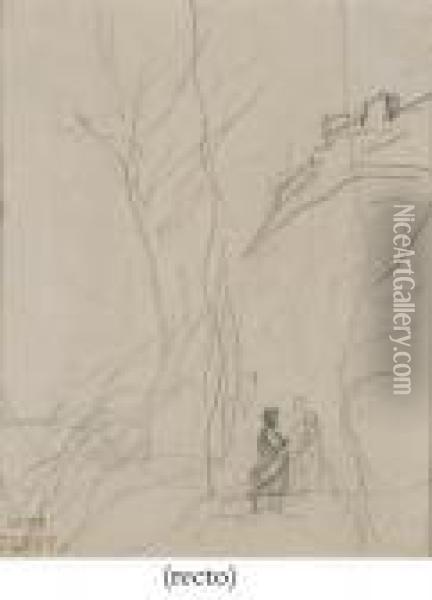 Personnages Entoures D'arbres Oil Painting - Jean-Baptiste-Camille Corot