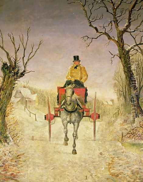Mail Cart, Christmas Oil Painting - R.R. Ripley