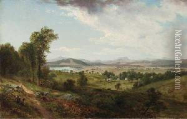 ''view Of Lancaster, N.h.'' Oil Painting - David Johnson