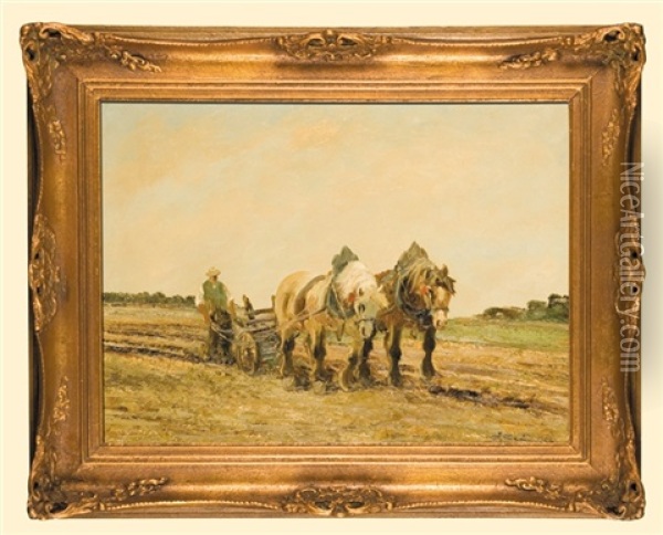 Ploughing Oil Painting - Jean Coune