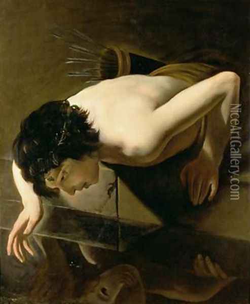 Narcissus Oil Painting - Jan Moreelse
