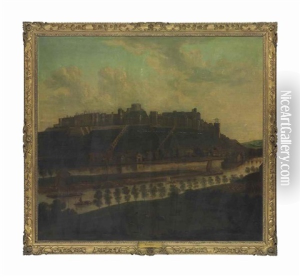 A View Of Windsor Castle, From Across The Thames Oil Painting - Johannes Vorsterman