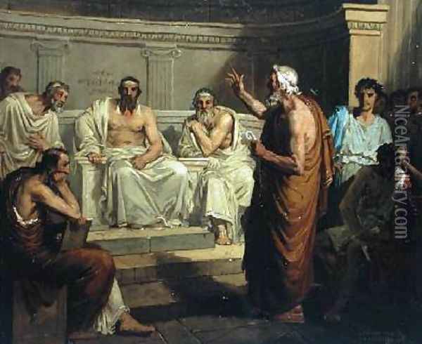 Sophocles Accused by his Sons Oil Painting - Fortune Joseph Seraphin Layraud