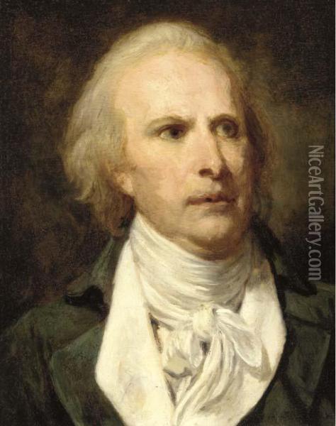Portrait Of A Man With A White Neck-tie Oil Painting - Jean Baptiste Greuze