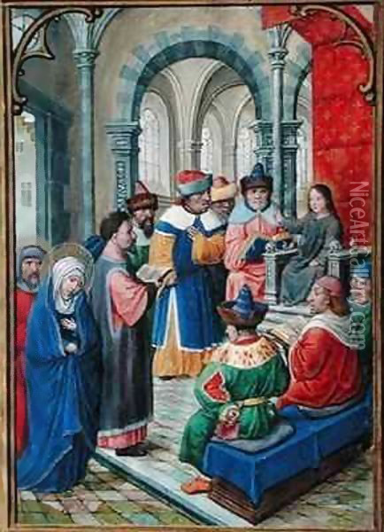 Finding of the Child Jesus in the Temple Oil Painting - Simon Bening