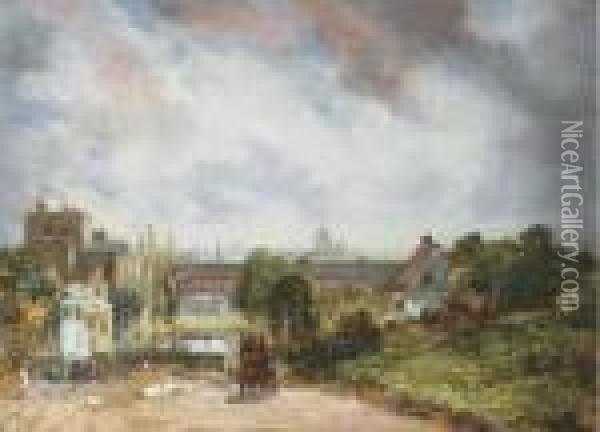 View Of The City Of London Oil Painting - John Constable