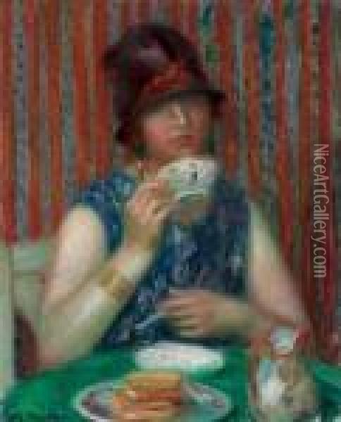 Girl With Teacup Oil Painting - William Glackens