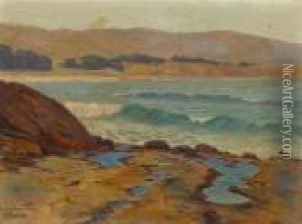 Tide Pools On The Shore Oil Painting - Elmer Wachtel