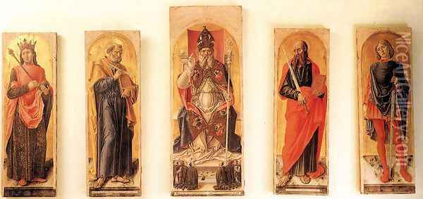 St Ambrose Polyptych 1477 Oil Painting - Bartolomeo Vivarini