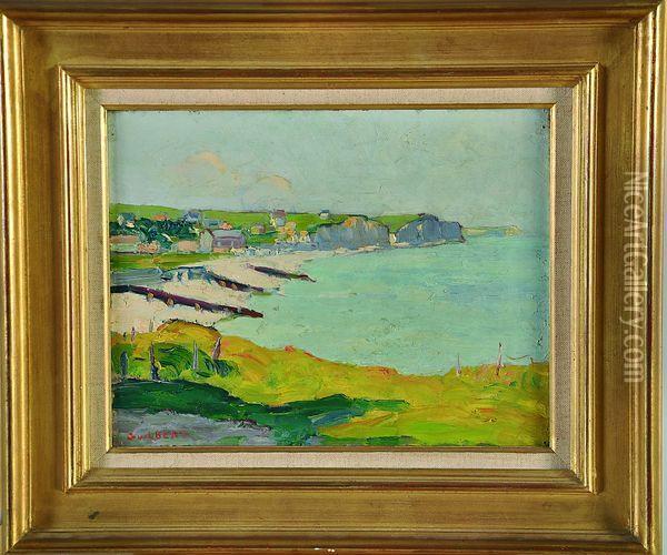 vue De Pourville-sur-mer Oil Painting - Narcisse Guilbert