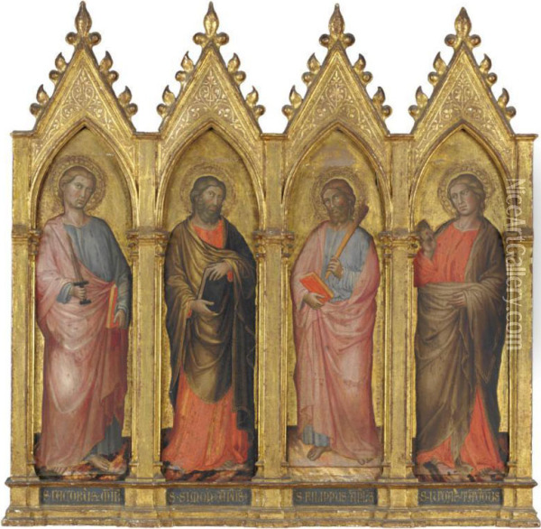 San Simone Zelota;
 San Giuda Taddeo;
 San Giacomo Minore;
 San Filippo Oil Painting - Martino Di Bartolomeo Di Biagio