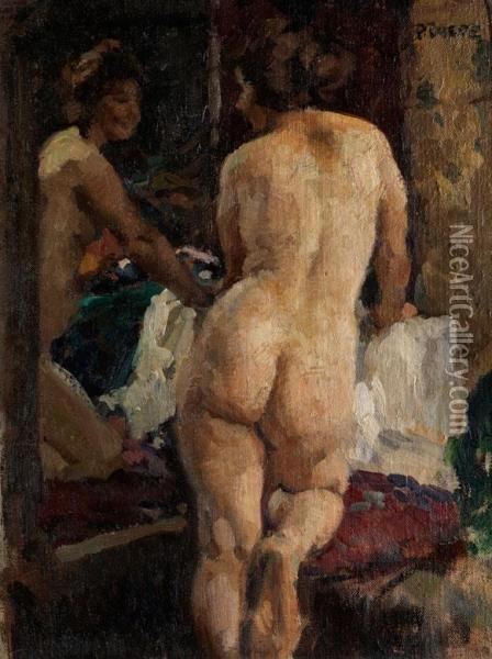 Frauenakt Vor Dem Spiegel Oil Painting - Paul Paede