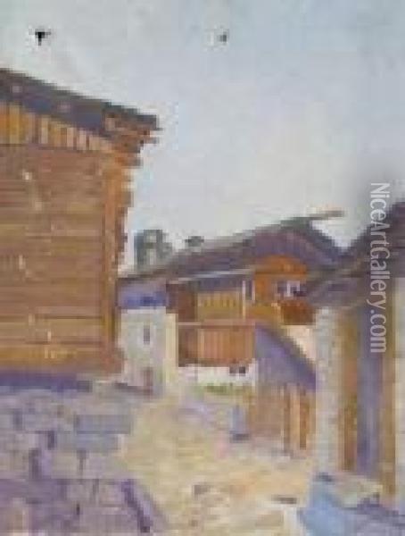 Village De Montagnes Oil Painting - Pierre Eugene Montezin