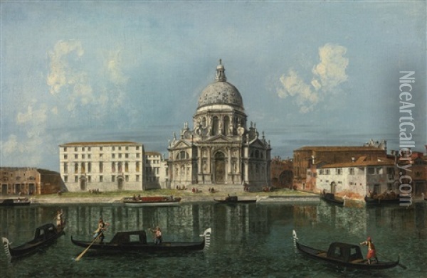 Santa Maria Della Salute, Venice, As Seen From The Grand Canal Oil Painting - Michele Marieschi