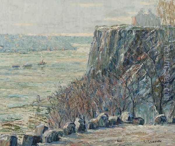 View of the Hudson Oil Painting - Ernest Lawson