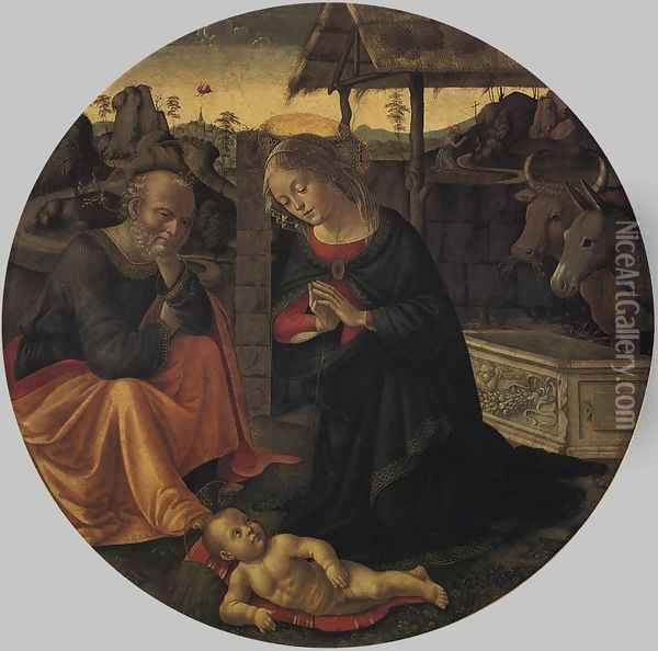 Adoration Of The Child Oil Painting - Domenico Ghirlandaio