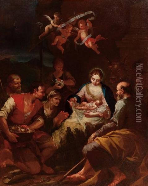 Adorazione Dei Pastori Oil Painting - Francesco Cappella