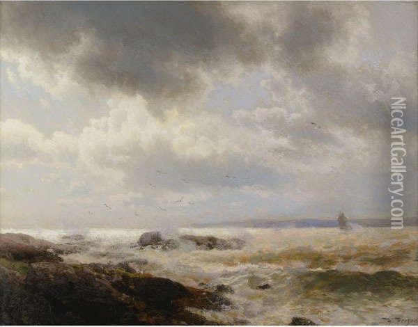 The Coast Off Vinalhaven Maine Oil Painting - Herman Herzog
