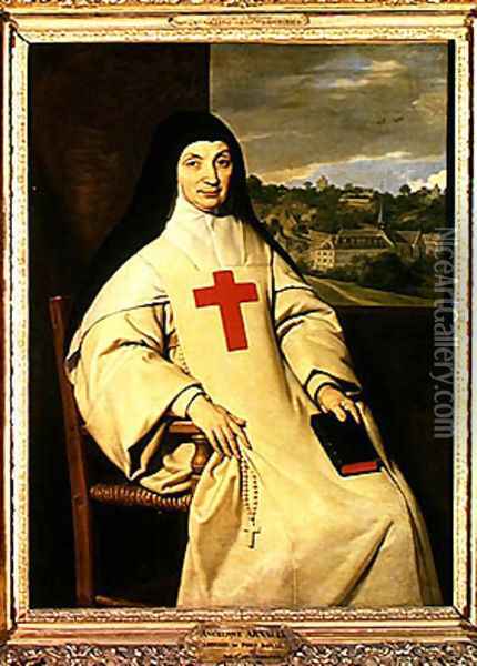 Mother Angelique Arnauld (1591-1661) Abbess of Port-Royal, 1654 Oil Painting - Philippe de Champaigne
