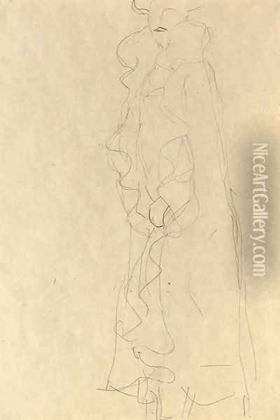 Stehend nach links (Adele Bloch-Bauer) Oil Painting - Gustav Klimt