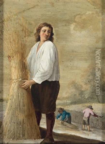 Contadini Alla Raccolta Del Grano Oil Painting - David The Younger Teniers
