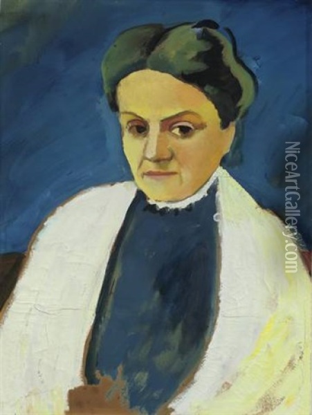 Portratstudie Sofie Gerhardt Oil Painting - August Macke