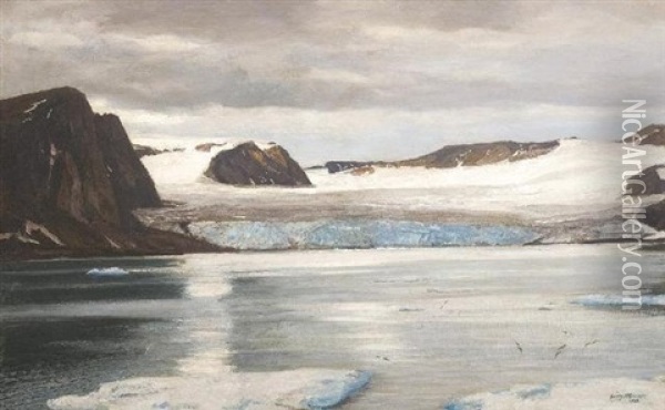 Gletscherzunge In Der Arktis Oil Painting - Georg Macco