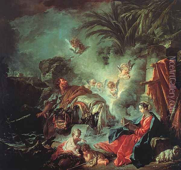 The Rest On The Flight Into Egypt Oil Painting - Francois Boucher