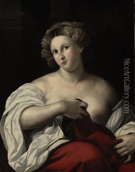 Portrait Of A Woman Oil Painting - Palma Vecchio (Jacopo Negretti)