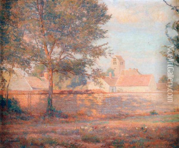 Le Petit Village D'arbonne Pres De La Foret De Fontainebleau Oil Painting - Louis-Auguste Girardot