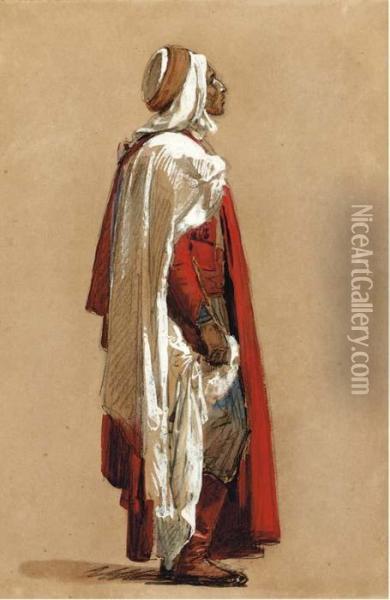 A Study Of A Man In Oriental Costume Oil Painting - Isidore Alexandre Augustin Pils