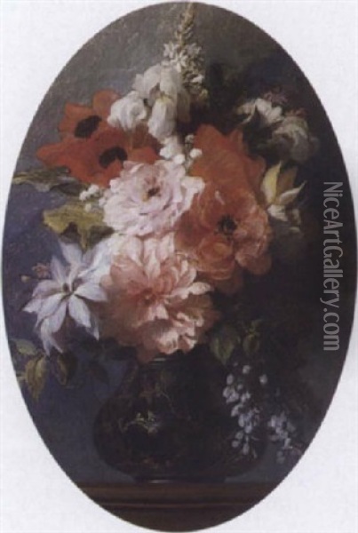 Vase De Fleurs Oil Painting - Edouard Louis Dubufe