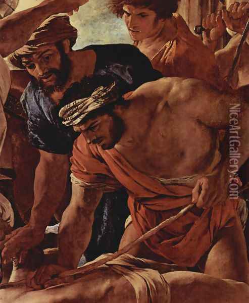 The Martyrdom of Saint Erasmus, detail Oil Painting - Nicolas Poussin