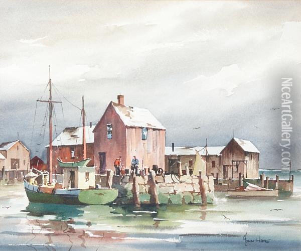 Fishing Village Oil Painting - John Knowles Hare