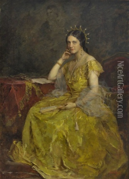 Bildnis Einer Furstlichen Dame Oil Painting - Arthur von Ferraris