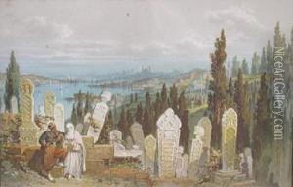 Views Of Istanbul1865 Oil Painting - Amadeo Preziosi