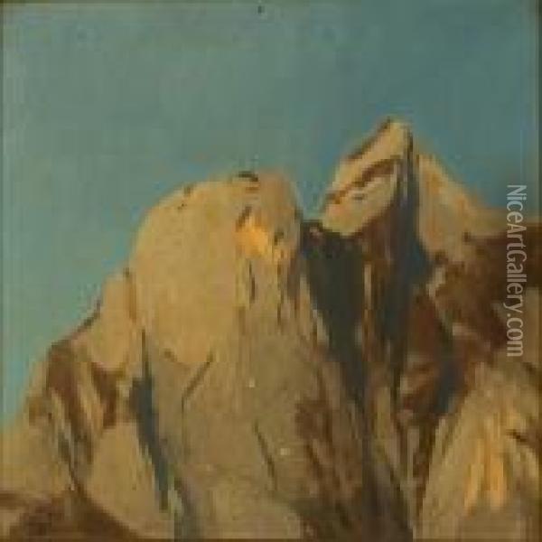 Rocky Mountainside Oil Painting - Bertha Wegmann