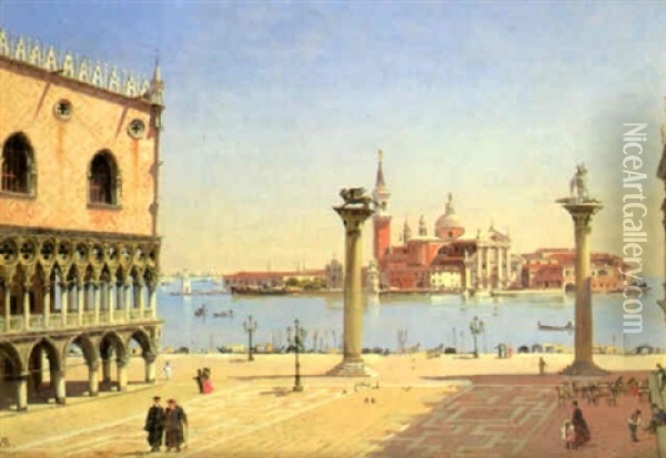 St. Mark's Square Looking Towards Santa Maria Della Salute Oil Painting - Antonietta Brandeis