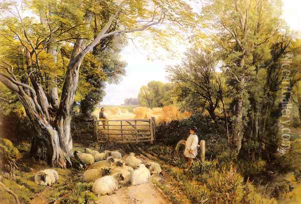 Landscape in Wales Oil Painting - Frederick William Hulme
