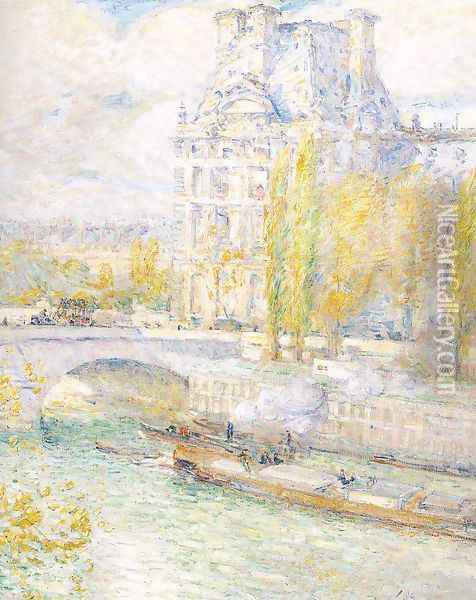 Le Louvre et le Pont Royal 1897 Oil Painting - Childe Hassam