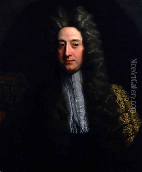 Portrait of William Cowper, 1st Earl Cowper c.1665-1723, First Lord Chancellor of Great Britain Oil Painting - Jonathan Richardson
