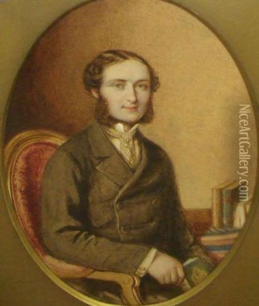 Portrait Of James Farrell Oil Painting - Alfred Jones