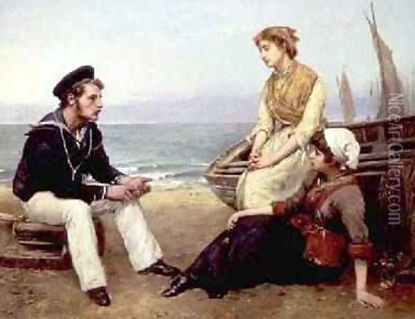 Relating his Adventures 1881 Oil Painting - William Oliver