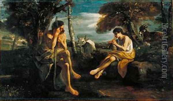 Mercury Putting Argus to Sleep 1645-55 Oil Painting - Pier Francesco Mola